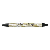 Stylo Noir Abrégé sur charme d'or personnalisé (Devant)