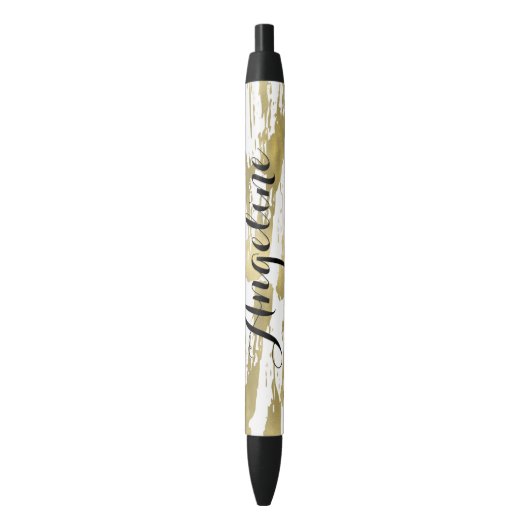 Stylo Noir Abrégé sur charme d'or personnalisé (devant Vertical)