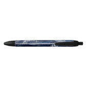 Stylo Noir Abstrait blanc et Turquoise (Dos)