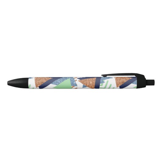 Stylo Noir Abstrait de couleur 80 | Rose Navy Or Vert Menthe  (Haut)