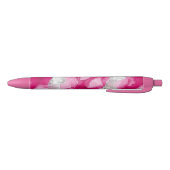 Stylo Noir Abstrait de verre d'argent rose (Bas)
