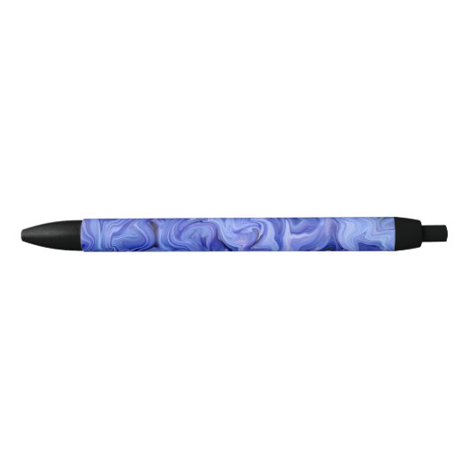 Stylo Noir Abstraite de soie bleue (Devant)