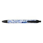 Stylo Noir Abstraits Feuilles bleu et blanc (Dos)