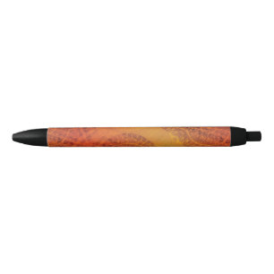 Stylo Noir Acceptation Médaillons de saumons rouges orange