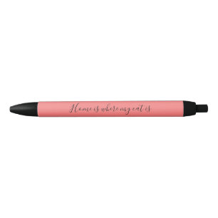 Stylo Noir Accueil Est Où Mon Chat Est Cité Script Noir Rose