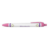 Stylo Noir Add custom name stars yellow purple (Haut)