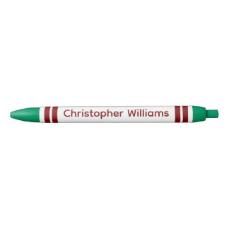 Stylo Noir Add custom name stripes burgundy green