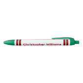 Stylo Noir Add custom name stripes burgundy green (Haut)