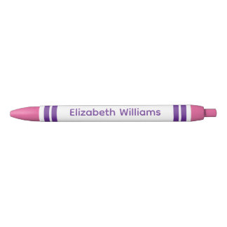 Stylo Noir Add custom name stripes pink purple