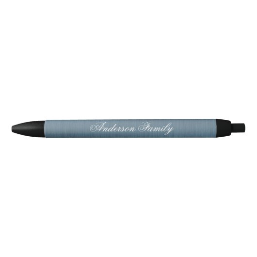 Stylo Noir Affaires de monogramme personnalisé bleu moderne (Devant)