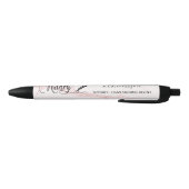 Stylo Noir Agent de signature de prêt noir marbre rose (Bas)