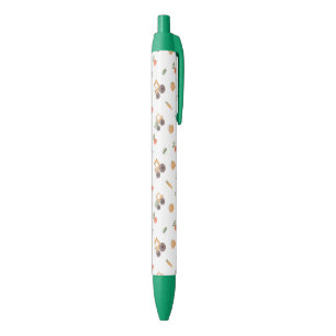Stylo Noir Agritourisme jardin aquarelle Motif amusant