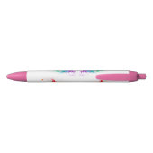 Stylo Noir Ailes fluffy arc-en-ciel (Dos)