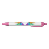 Stylo Noir Ailes fluffy arc-en-ciel (Bas)