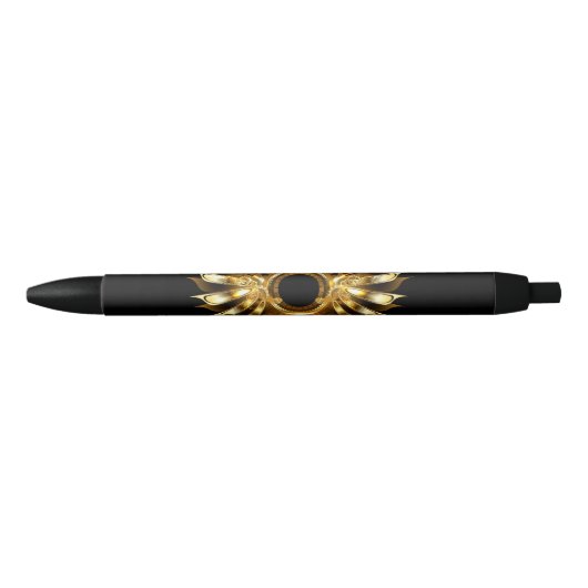Stylo Noir Ailes steampunk (Devant)