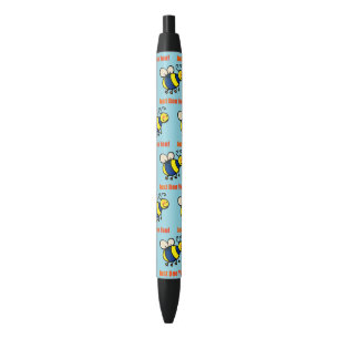 Stylo Noir Aimez-Vous Heureux Abeille Caricature