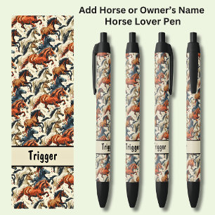 Stylo Noir Ajouter le nom du cheval ou du propriétaire, les c