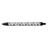 Stylo Noir Ajouter le nom du propriétaire ou du chat, illustr (Devant)