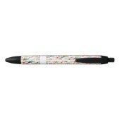 Stylo Noir Ajouter Nom, Oiseaux colorés (Dos)