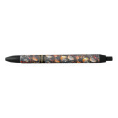 Stylo Noir Ajouter Nom, Orange Birds Red Berries (Devant)