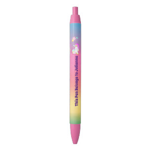 Stylo Noir Ajouter un nom à Cute Unicorn Pen, Retour à l'écol