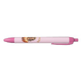 Stylo Noir Ajouter un nom, Afro Fairy Princess sur rose (Bas)