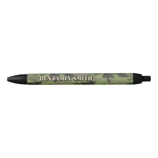 Stylo Noir Ajouter un nom, Camo Brown Olive Green (Devant)