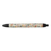 Stylo Noir Ajouter un nom, Colibris aux fleurs d'or (Devant)