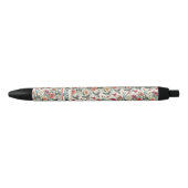 Stylo Noir Ajouter un nom, Colibris avec des fleurs d'Hibiscu (Devant)