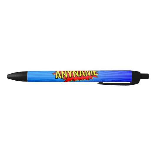 Stylo Noir Ajouter un nom Comique Style de livre Texte Bleu R (Bas)
