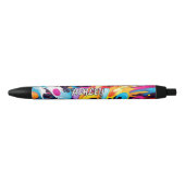 Stylo Noir Ajouter un nom, un message, sur le Motif Graffiti (Devant)