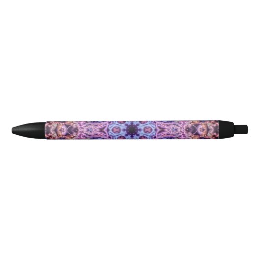 Stylo Noir Alien Purple Psychedélique Kaleidoscopique Mandala (Devant)