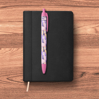 Stylo Noir Alpacas feuillu couleur pastel motif