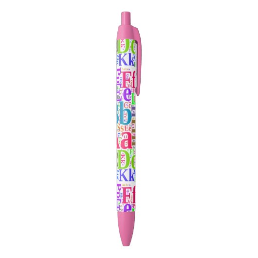 Stylo Noir alphabet coloré (Bas (Vertical))