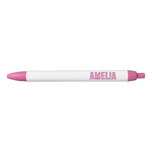 Stylo Noir Amelia nom rose T-shirt (Devant)