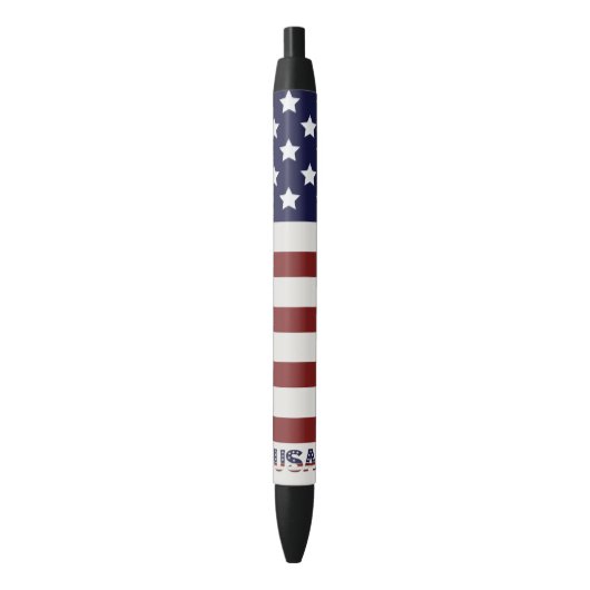 Stylo Noir America Drapeau américain Motif américain (devant Vertical)