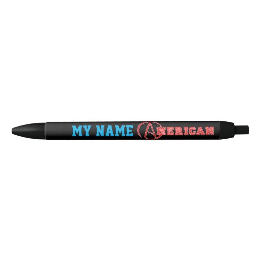 Stylo Noir American Atheist - Ajouter votre nom (Devant)