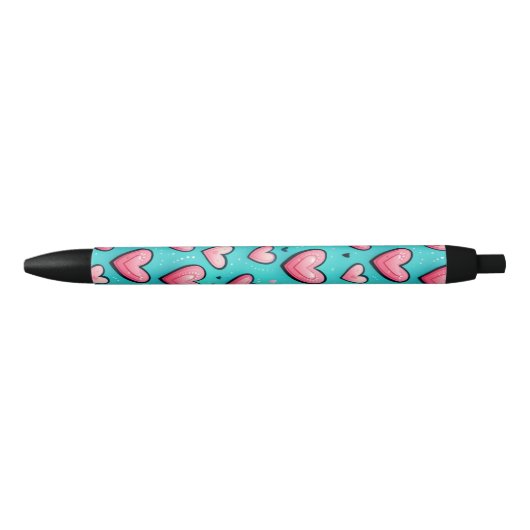 Stylo Noir Amour de Barbe à Papa (Devant)