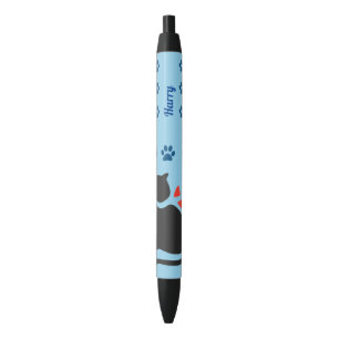Stylo Noir Amour et soutien de Chat noir en Cravate Bow rouge
