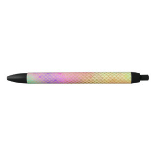 Stylo Noir Amusant coloré Ombre Pastel Mermaid Motif