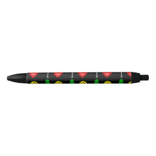 Stylo Noir Amusant J'aime Pickleball Sports Art Graphique