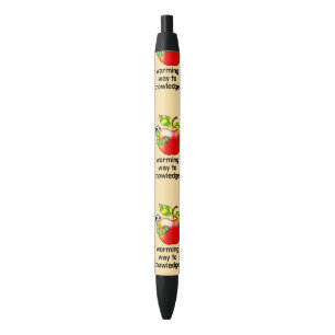 Stylo Noir Amusant jeu de mots pour l'éducation des pommes et