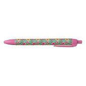 Stylo Noir Ananas à fleurs tropicales (Bas)