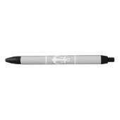 Stylo Noir Ancre grise monogramme (Devant)