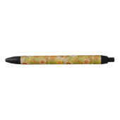 Stylo Noir Années 1960, 1970 Vert & Orange Retro Floral (Devant)