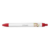 Stylo Noir Anniversaire du Chiot mignon (Devant)