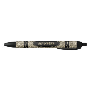 Stylo Noir Antique Gold Parties scintillant Crayon Nom person