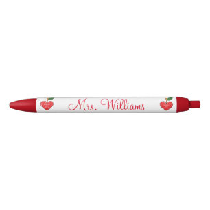 Stylo Noir appréciation des enseignants personnalisées coeurs