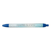 Stylo Noir Aqua Blue Ombre Glitzy Sparkle Parties scintillant (Devant)