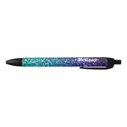Stylo Noir Aqua blue Ombre parties scintillant scintillants P (Bas)